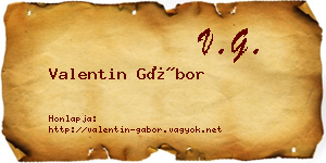 Valentin Gábor névjegykártya