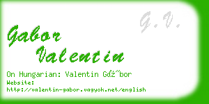 gabor valentin business card